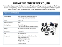 Cens.com ZHENG YUE ENTERPRISE CO., LTD. Blind Spot Monitoring System / Lane Change Assist System BSMS/LCAS
