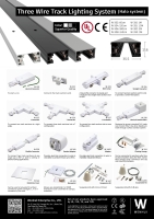 Three wired track lighting system (Halo system)